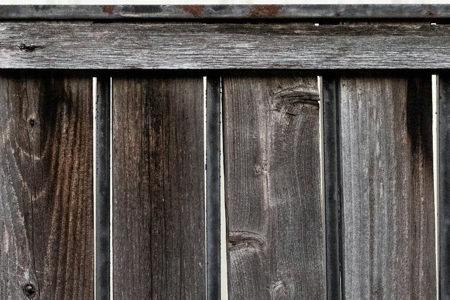 Weathered gray fence boards